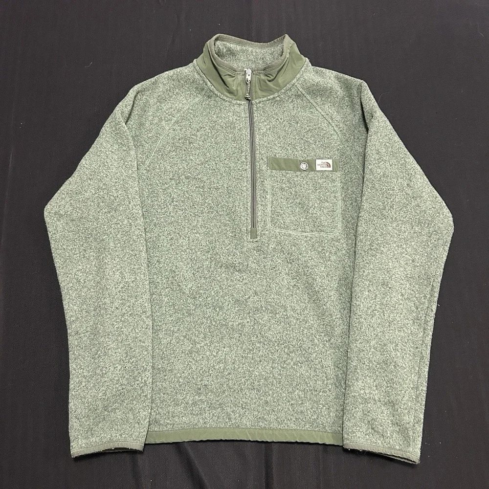 The North Face Gordon Lyons 1/4 Zip Pullover Fleece Jacket Men's Large Green